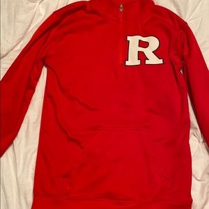 red women’s Rutgers pullover